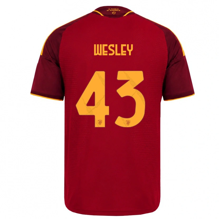 Danxen Hombre Camiseta Wesley Vinícius França Lima #43 Rojo Dorado Amarillo 1ª Equipación 2026/27 La Camisa