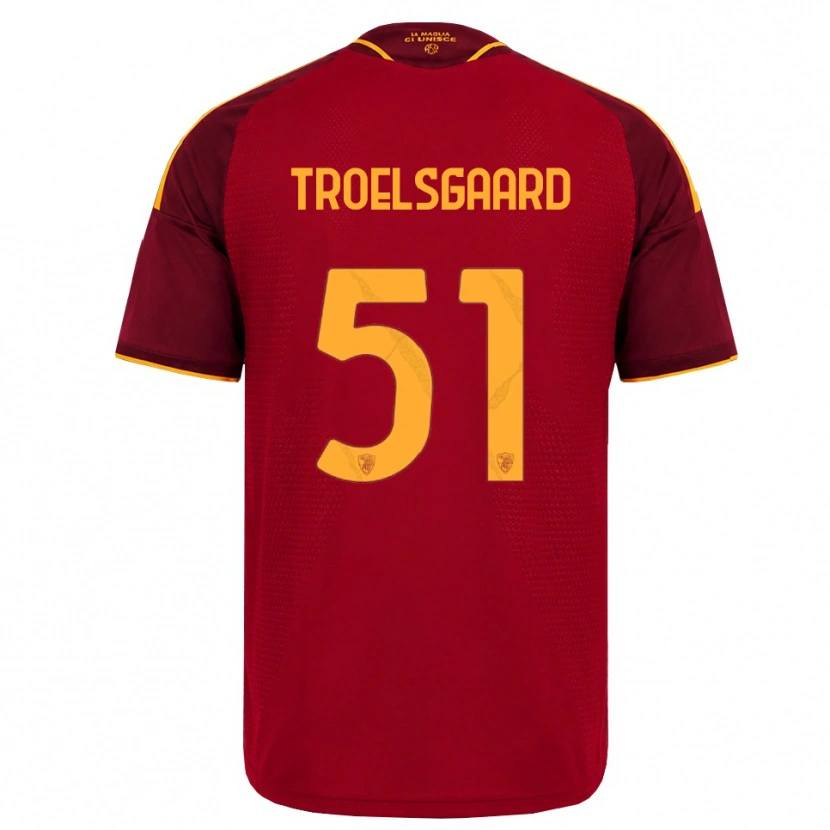 Danxen Hombre Camiseta Sanne Troelsgaard #51 Rojo Dorado Amarillo 1ª Equipación 2026/27 La Camisa