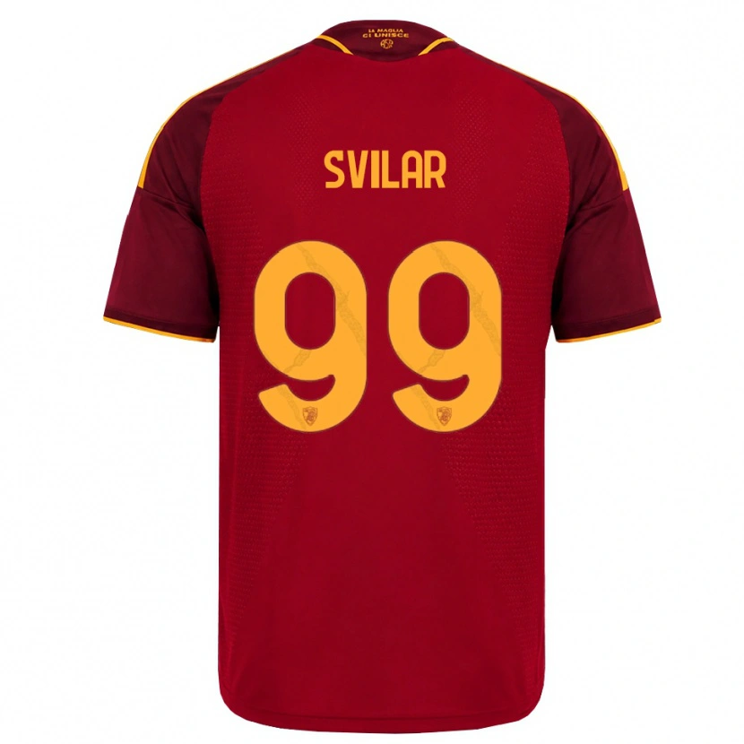 Danxen Hombre Camiseta Mile Svilar #99 Rojo Dorado Amarillo 1ª Equipación 2026/27 La Camisa
