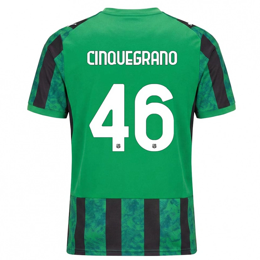 Danxen Hombre Camiseta Simone Cinquegrano #46 Verde Negro Blanco 1ª Equipación 2026/27 La Camisa