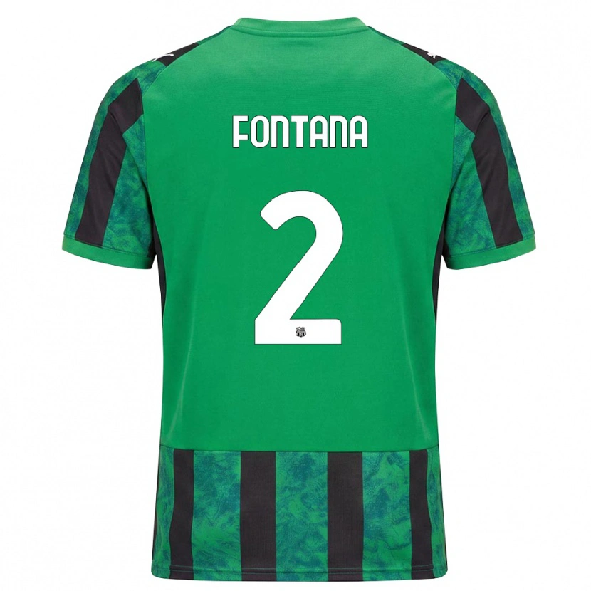 Danxen Hombre Camiseta Fabrizio Fontana #2 Verde Negro Blanco 1ª Equipación 2026/27 La Camisa
