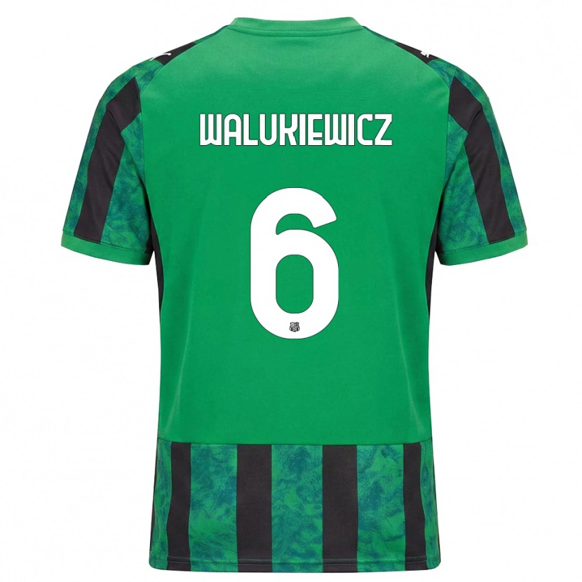 Danxen Hombre Camiseta Sebastian Walukiewicz #6 Verde Negro Blanco 1ª Equipación 2026/27 La Camisa
