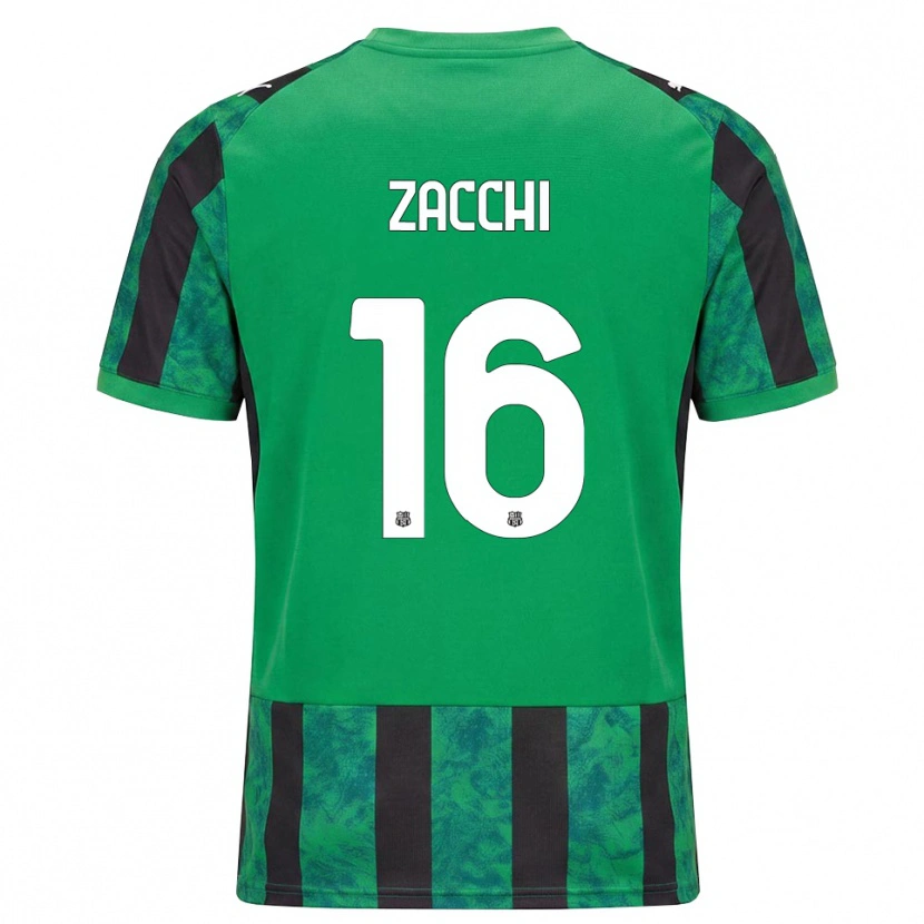 Danxen Hombre Camiseta Gioele Zacchi #16 Verde Negro Blanco 1ª Equipación 2026/27 La Camisa
