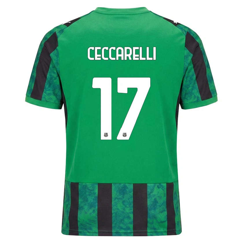 Danxen Hombre Camiseta Samuel Ceccarelli #17 Verde Negro Blanco 1ª Equipación 2026/27 La Camisa