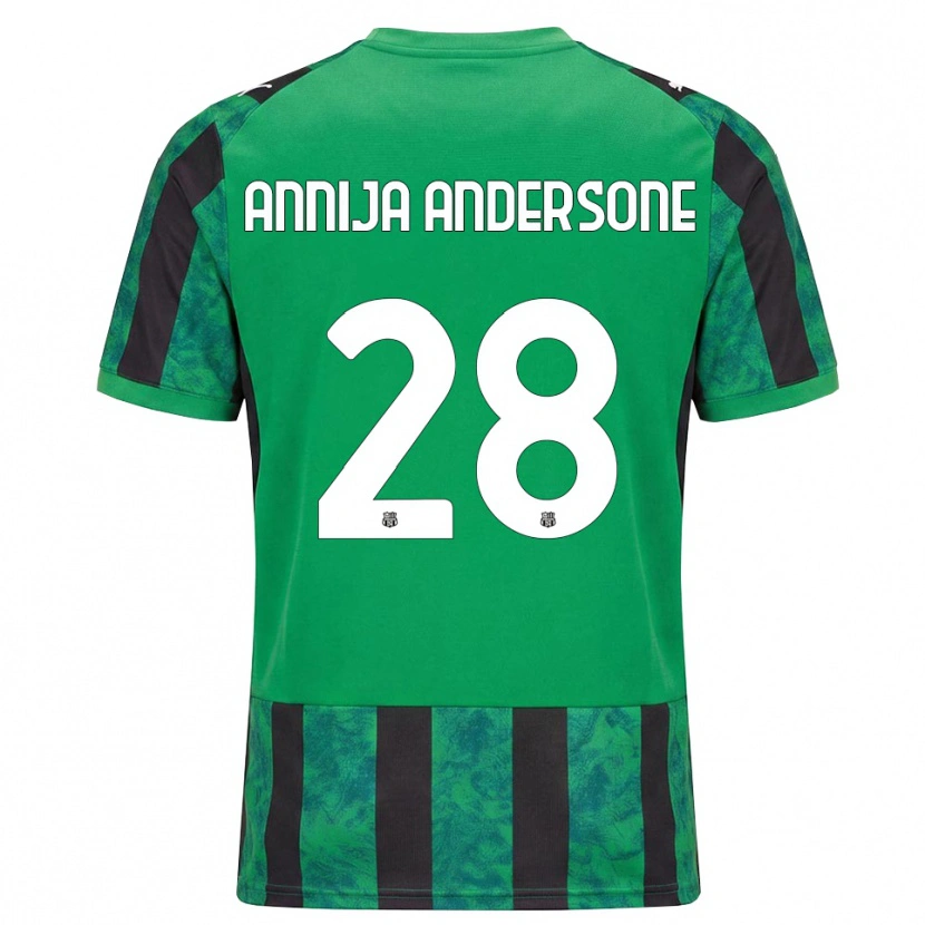 Danxen Hombre Camiseta Gabriela Annija Andersone #28 Verde Negro Blanco 1ª Equipación 2026/27 La Camisa