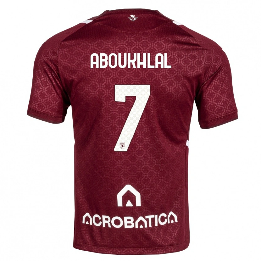 Danxen Hombre Camiseta Zakaria Aboukhlal #7 Burdeos Blanco 1ª Equipación 2026/27 La Camisa