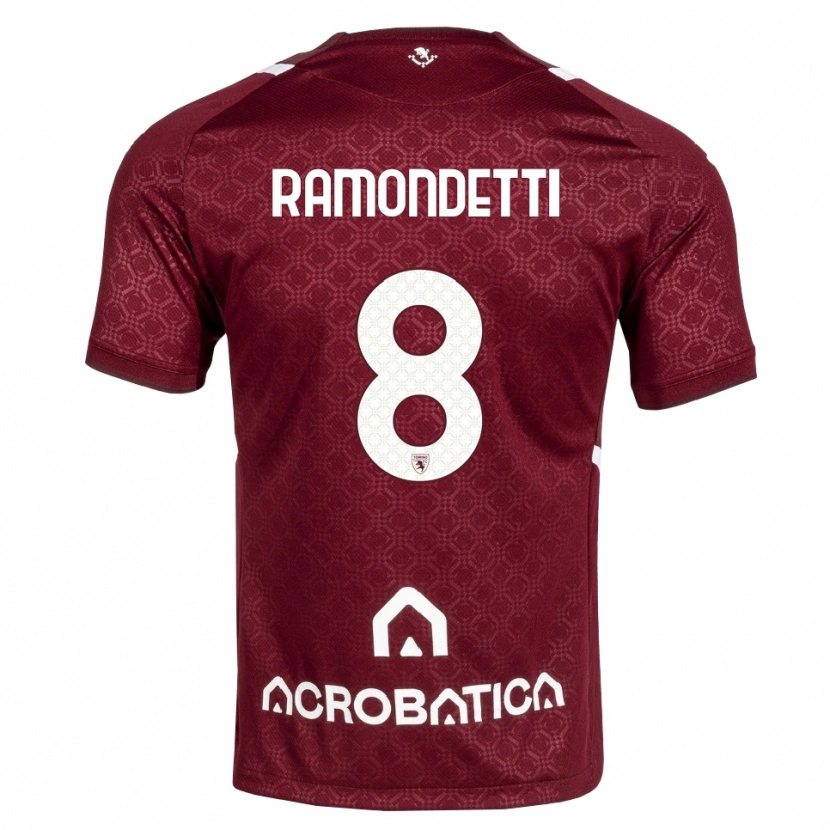 Danxen Hombre Camiseta Vittorio Ramondetti #8 Burdeos Blanco 1ª Equipación 2026/27 La Camisa
