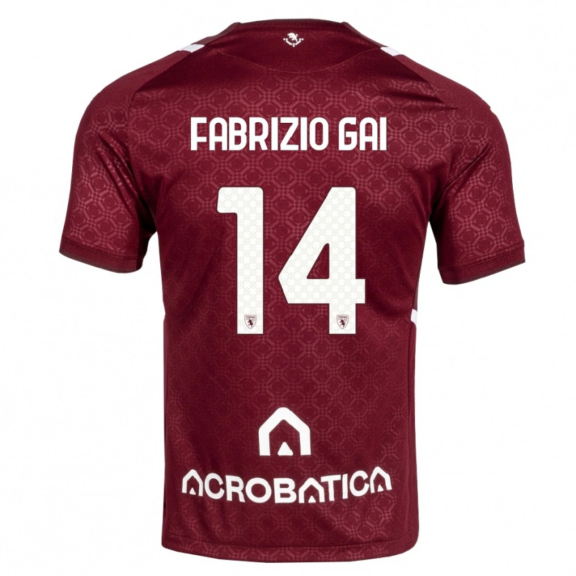 Danxen Hombre Camiseta Fabrizio Gai #14 Burdeos Blanco 1ª Equipación 2026/27 La Camisa