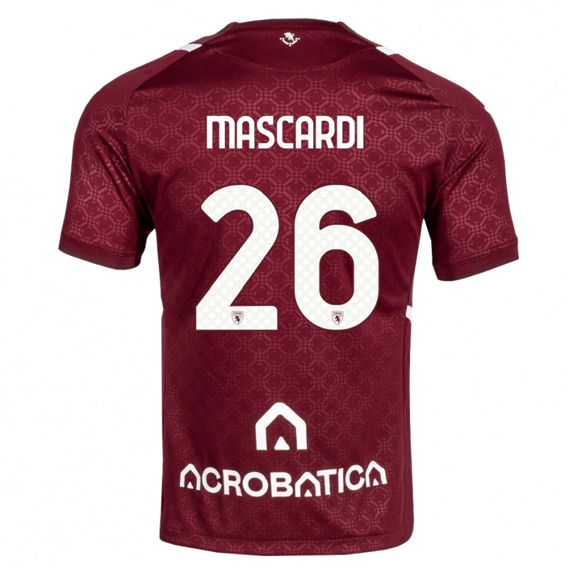 Danxen Hombre Camiseta Diego Mascardi #26 Burdeos Blanco 1ª Equipación 2026/27 La Camisa