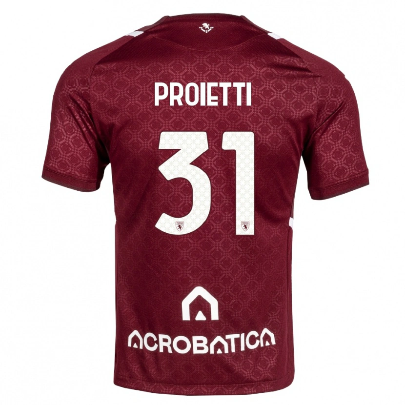Danxen Hombre Camiseta Riccardo Proietti #31 Burdeos Blanco 1ª Equipación 2026/27 La Camisa