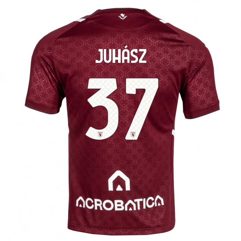 Danxen Hombre Camiseta Martin Juhász #37 Burdeos Blanco 1ª Equipación 2026/27 La Camisa