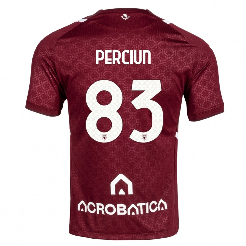 Danxen Hombre Camiseta Sergiu Perciun #83 Burdeos Blanco 1ª Equipación 2026/27 La Camisa
