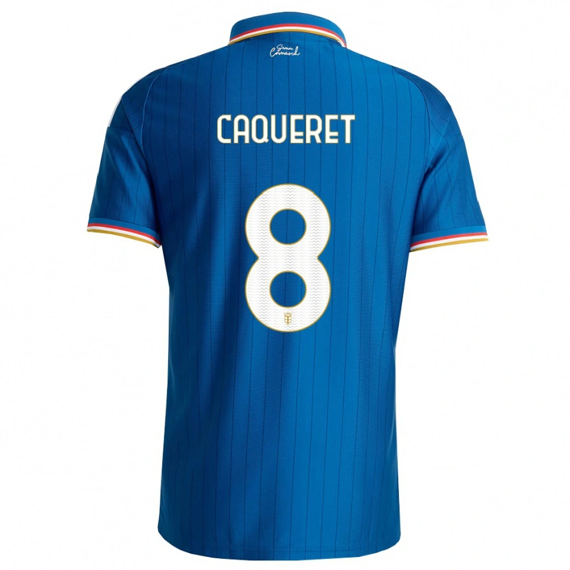 Danxen Hombre Camiseta Maxence Caqueret #8 Azul Blanco Rojo 1ª Equipación 2026/27 La Camisa