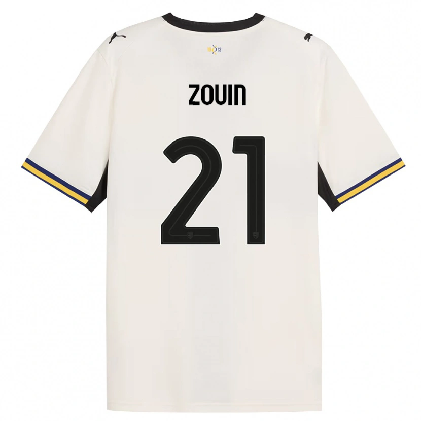 Danxen Hombre Camiseta Aymen Zouin #21 Blanco Roto Negro Amarillo 1ª Equipación 2026/27 La Camisa