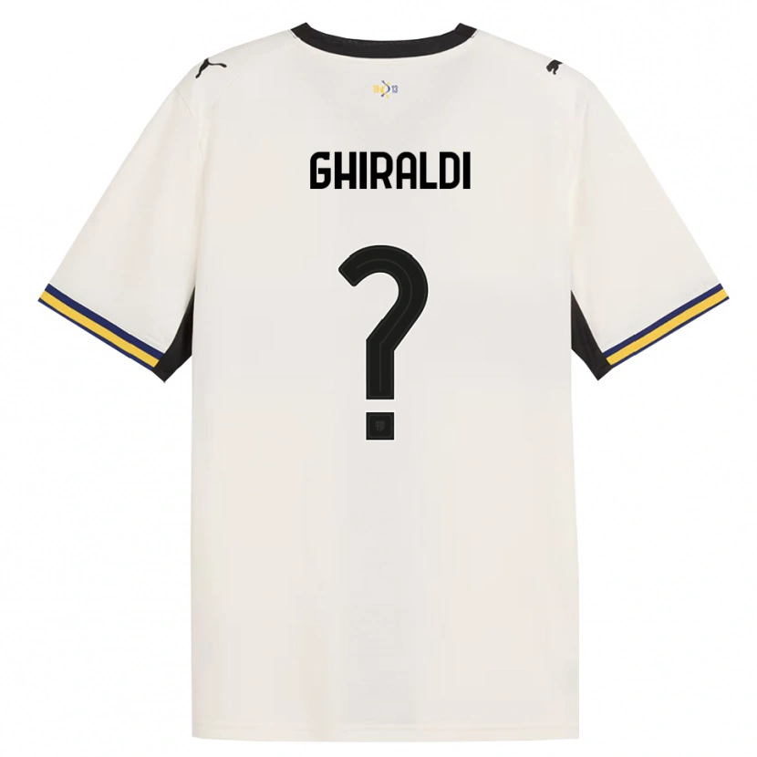 Danxen Hombre Camiseta Cesare Ghiraldi #0 Blanco Roto Negro Amarillo 1ª Equipación 2026/27 La Camisa