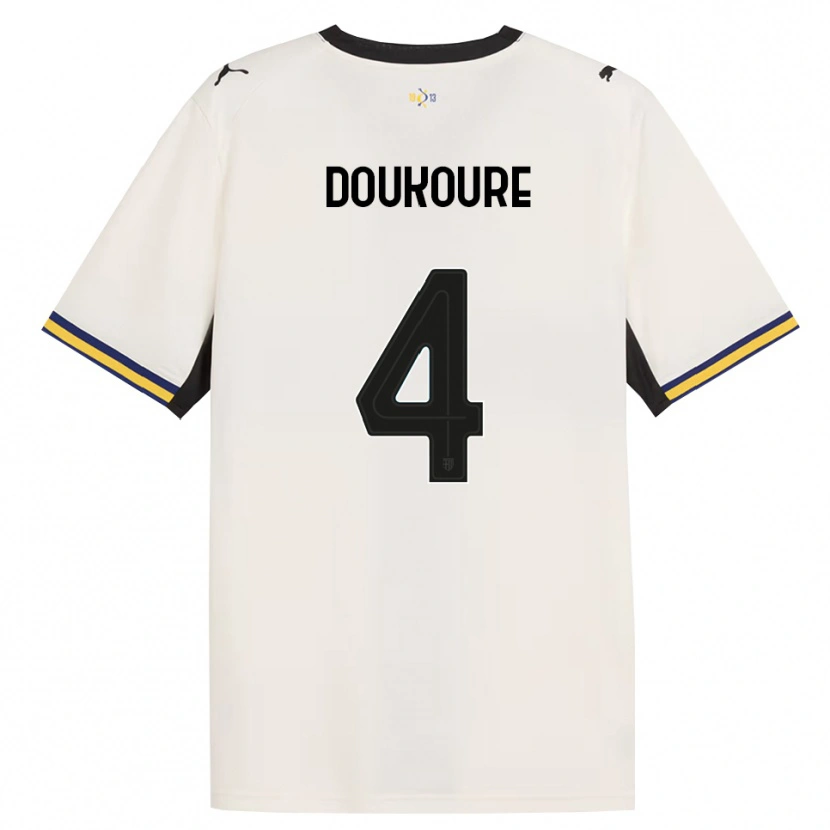Danxen Hombre Camiseta Vamoussa Doukoure #4 Blanco Roto Negro Amarillo 1ª Equipación 2026/27 La Camisa