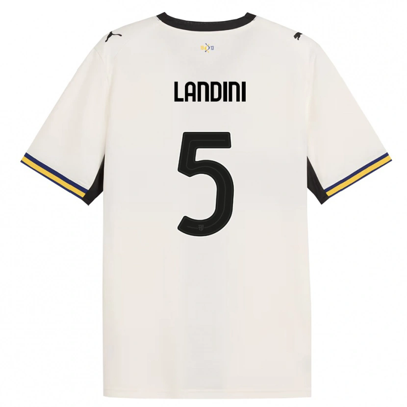 Danxen Hombre Camiseta Simone Landini #5 Blanco Roto Negro Amarillo 1ª Equipación 2026/27 La Camisa