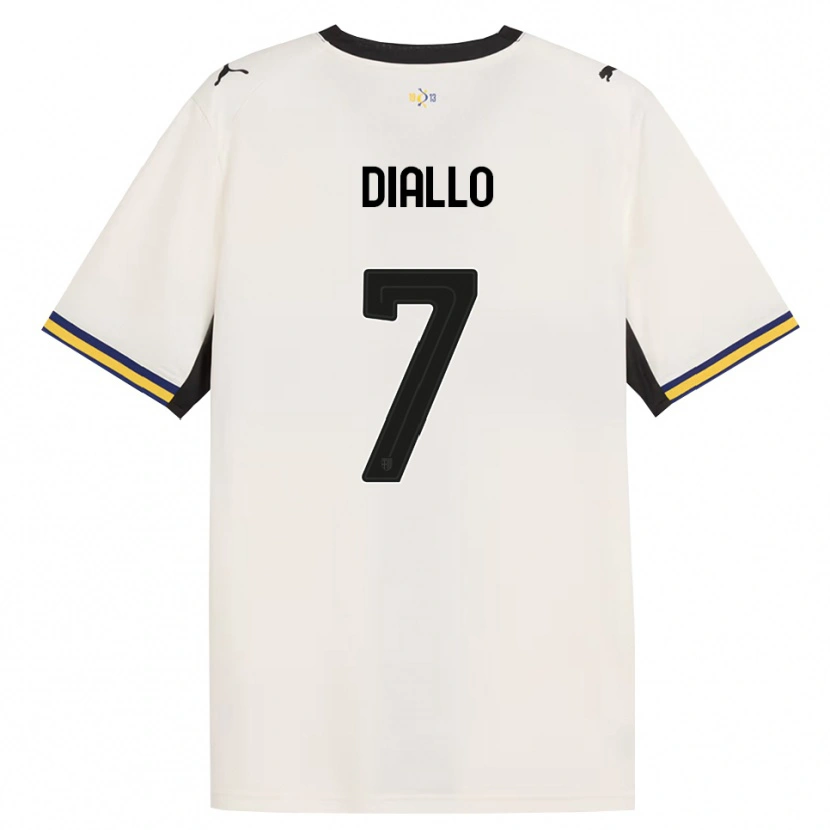Danxen Hombre Camiseta Ousmane Diallo #7 Blanco Roto Negro Amarillo 1ª Equipación 2026/27 La Camisa