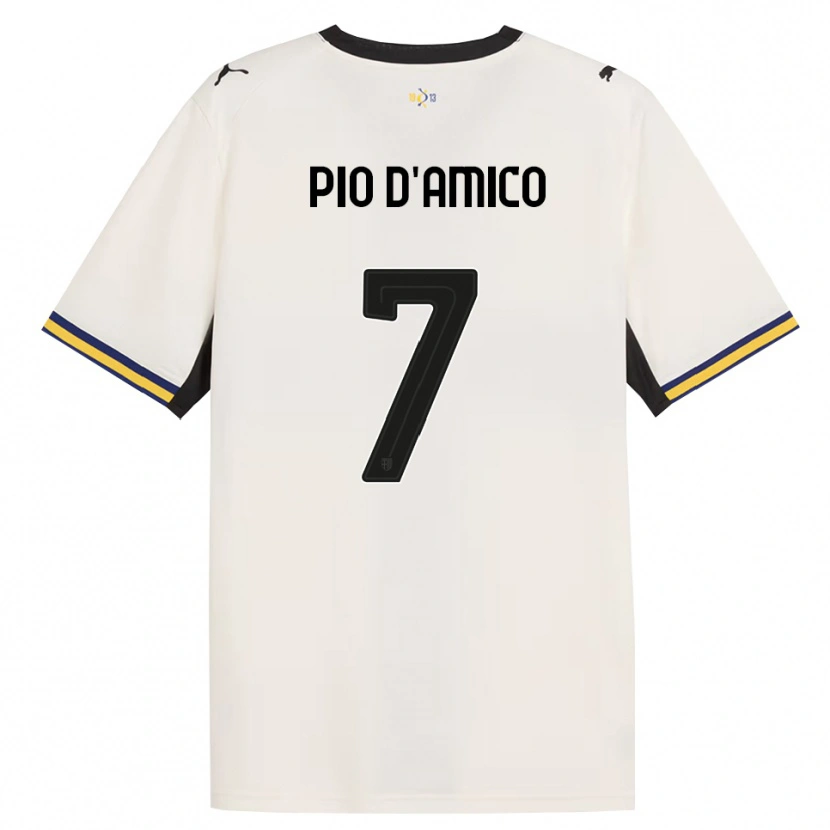 Danxen Hombre Camiseta Dario Pio D'amico #7 Blanco Roto Negro Amarillo 1ª Equipación 2026/27 La Camisa