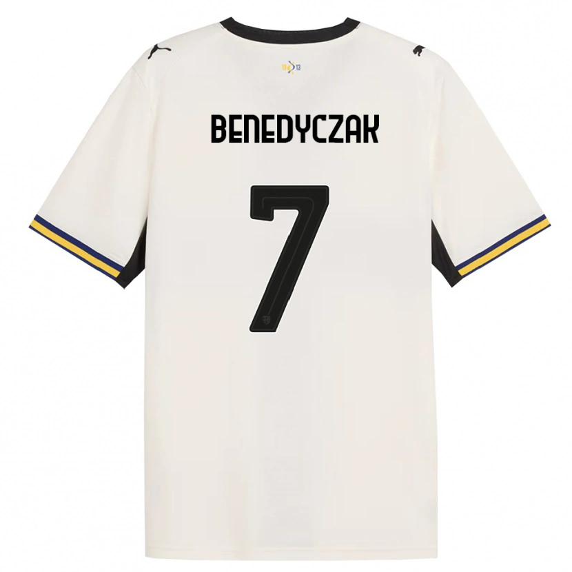 Danxen Hombre Camiseta Adrian Benedyczak #7 Blanco Roto Negro Amarillo 1ª Equipación 2026/27 La Camisa