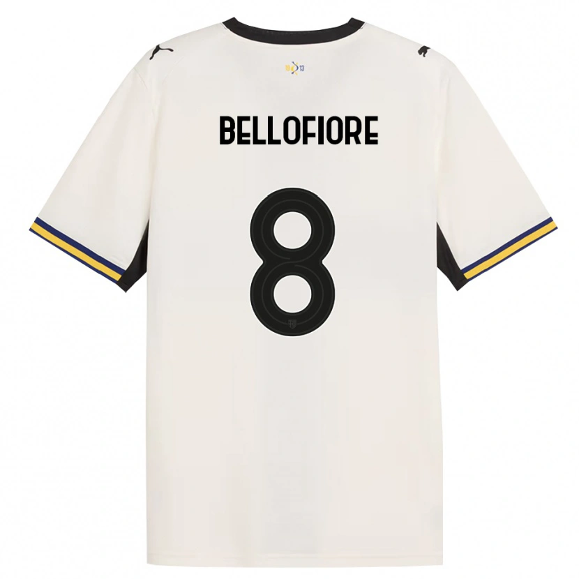 Danxen Hombre Camiseta Nicola Bellofiore #8 Blanco Roto Negro Amarillo 1ª Equipación 2026/27 La Camisa