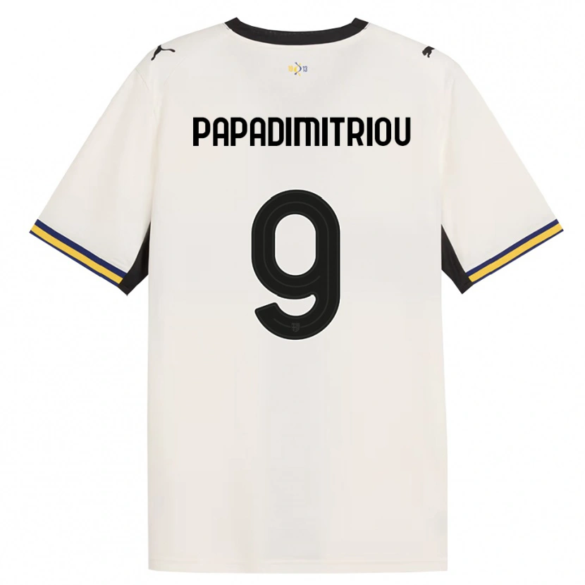 Danxen Hombre Camiseta Eirinaios Papadimitriou #9 Blanco Roto Negro Amarillo 1ª Equipación 2026/27 La Camisa