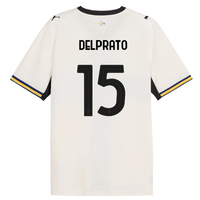 Danxen Hombre Camiseta Enrico Delprato #15 Blanco Roto Negro Amarillo 1ª Equipación 2026/27 La Camisa