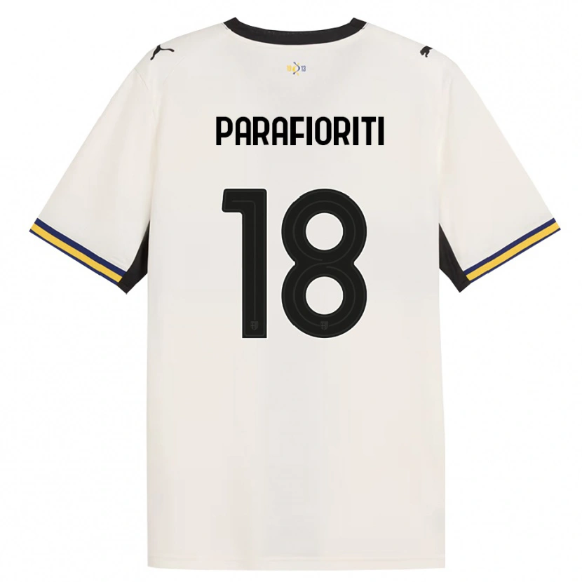 Danxen Hombre Camiseta Giovanni Parafioriti #18 Blanco Roto Negro Amarillo 1ª Equipación 2026/27 La Camisa