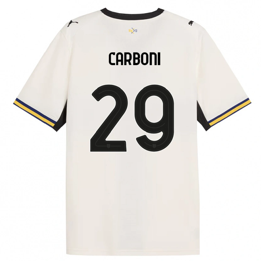 Danxen Hombre Camiseta Franco Carboni #29 Blanco Roto Negro Amarillo 1ª Equipación 2026/27 La Camisa