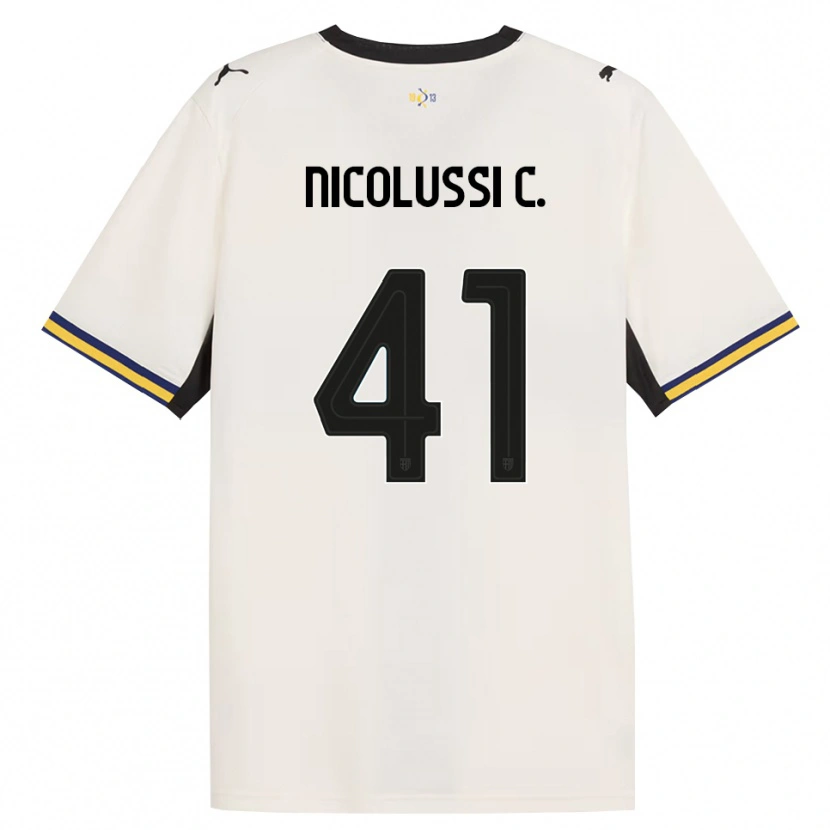 Danxen Hombre Camiseta Hans Nicolussi Caviglia #41 Blanco Roto Negro Amarillo 1ª Equipación 2026/27 La Camisa
