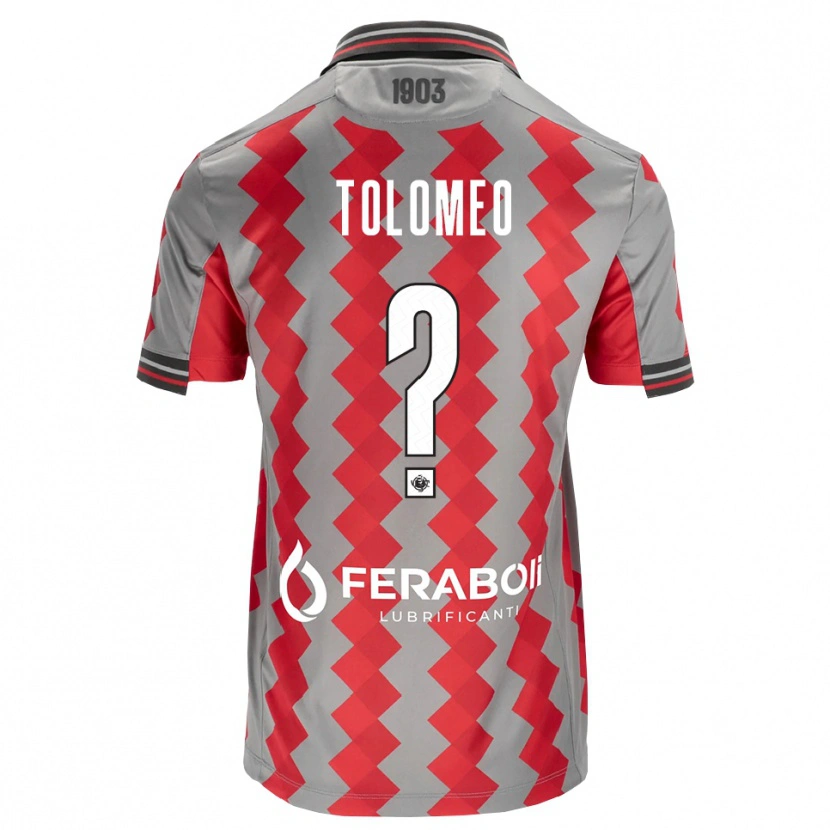 Danxen Hombre Camiseta Gabriel Tolomeo #0 Gris Rojo Blanco 1ª Equipación 2026/27 La Camisa