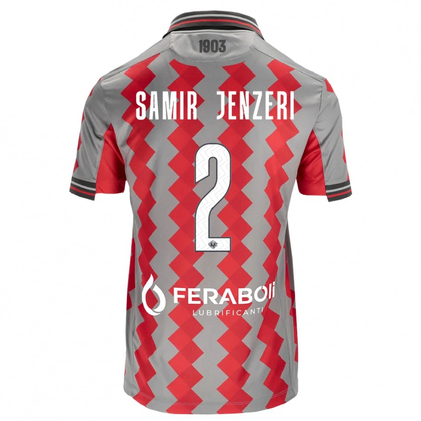 Danxen Hombre Camiseta Gabriele Samir Jenzeri #2 Gris Rojo Blanco 1ª Equipación 2026/27 La Camisa
