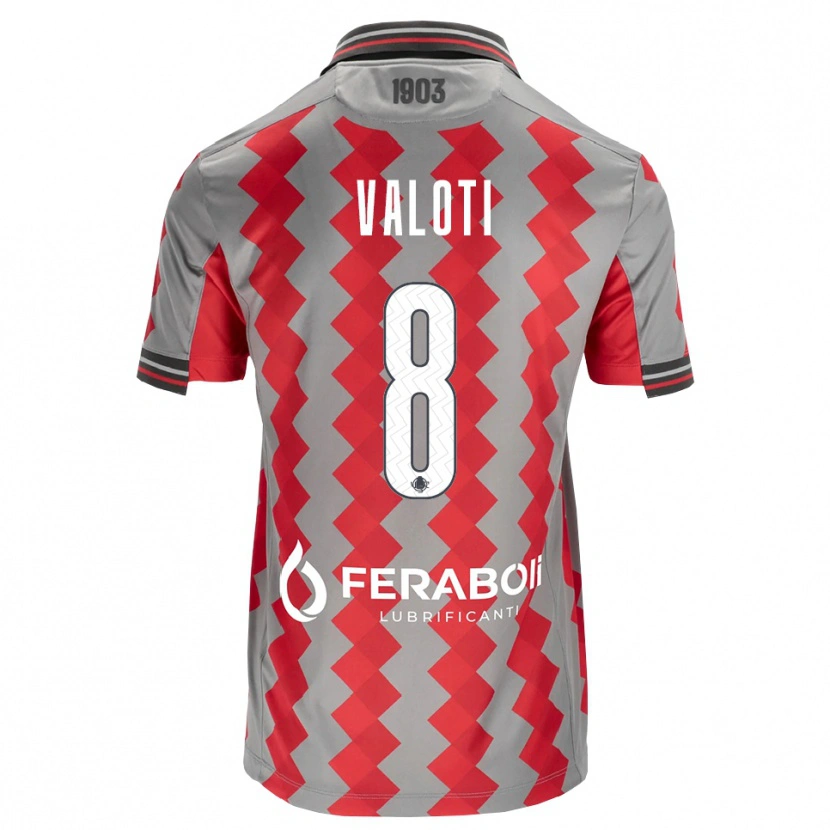 Danxen Hombre Camiseta Mattia Valoti #8 Gris Rojo Blanco 1ª Equipación 2026/27 La Camisa