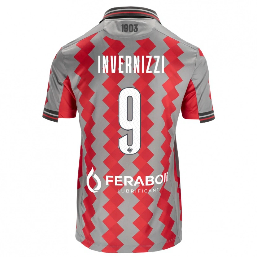 Danxen Hombre Camiseta Leonardo Invernizzi #9 Gris Rojo Blanco 1ª Equipación 2026/27 La Camisa