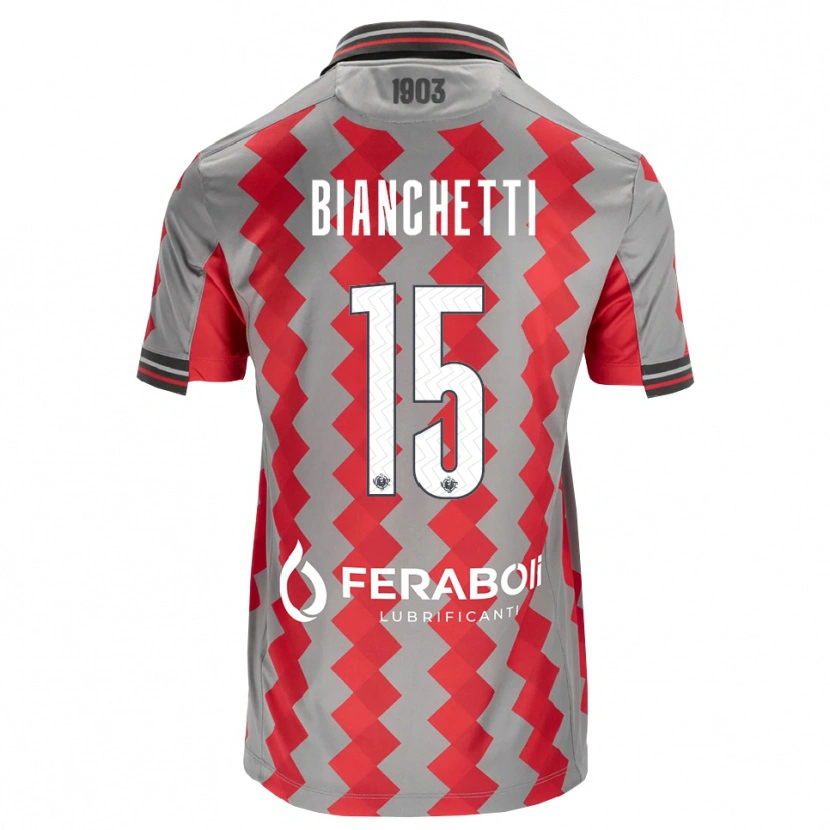 Danxen Hombre Camiseta Matteo Bianchetti #15 Gris Rojo Blanco 1ª Equipación 2026/27 La Camisa