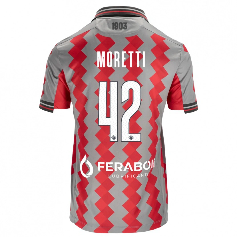 Danxen Hombre Camiseta Lorenzo Moretti #42 Gris Rojo Blanco 1ª Equipación 2026/27 La Camisa