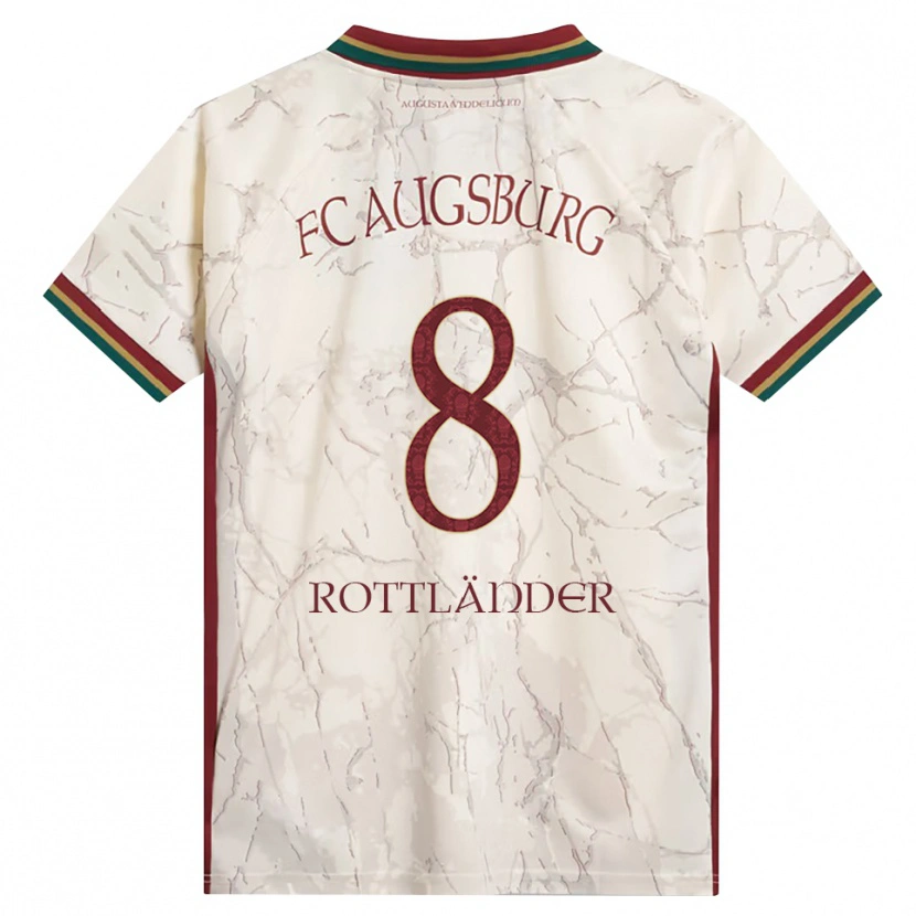Danxen Hombre Camiseta Amelie Rottländer #8 Verde Arroz Blanco Burdeos 1ª Equipación 2026/27 La Camisa