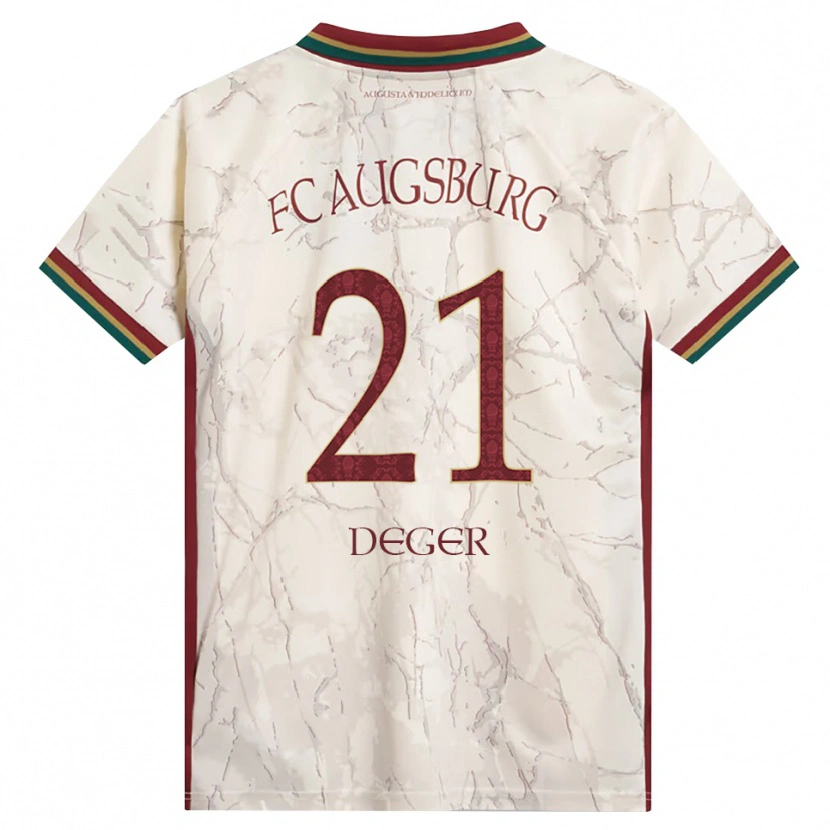 Danxen Hombre Camiseta David Deger #21 Verde Arroz Blanco Burdeos 1ª Equipación 2026/27 La Camisa