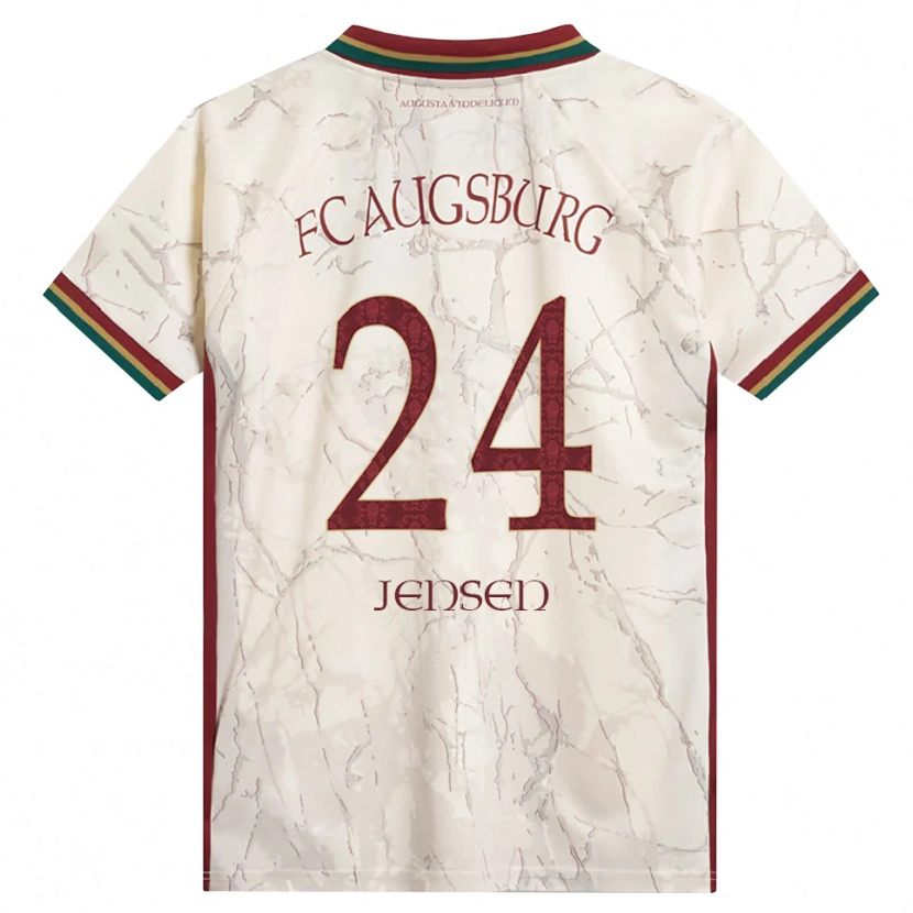 Danxen Hombre Camiseta Fredrik Jensen #24 Verde Arroz Blanco Burdeos 1ª Equipación 2026/27 La Camisa