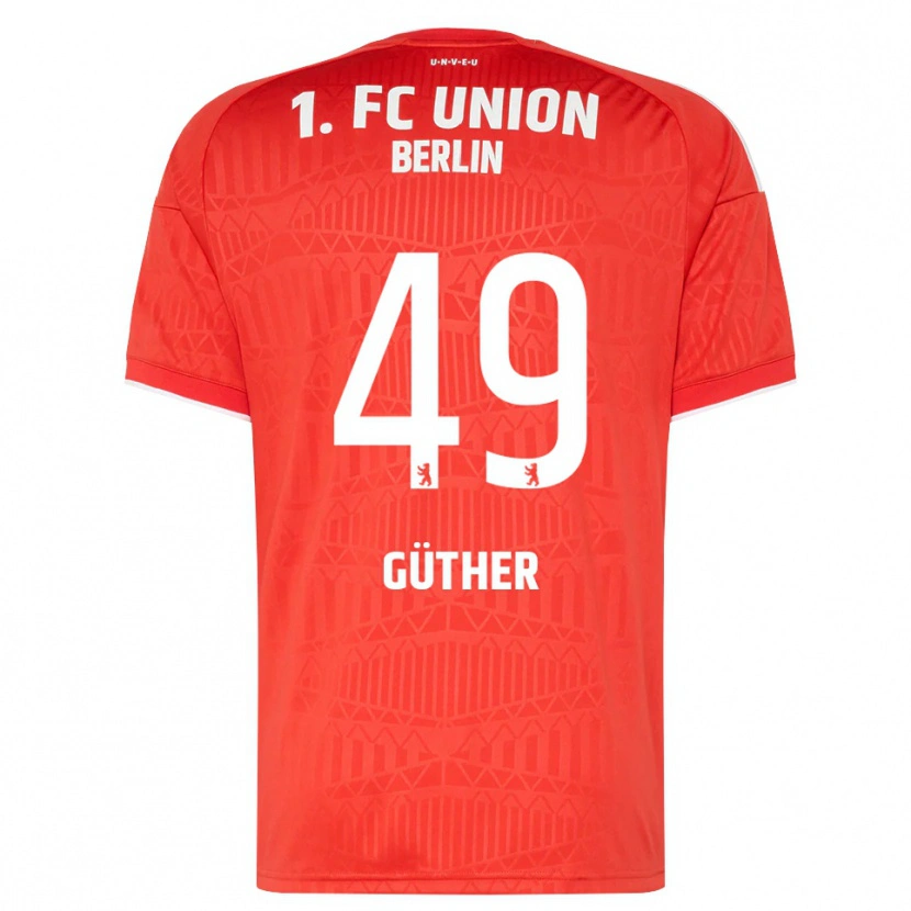 Danxen Hombre Camiseta Linus Güther #49 Rojo Blanco 1ª Equipación 2026/27 La Camisa