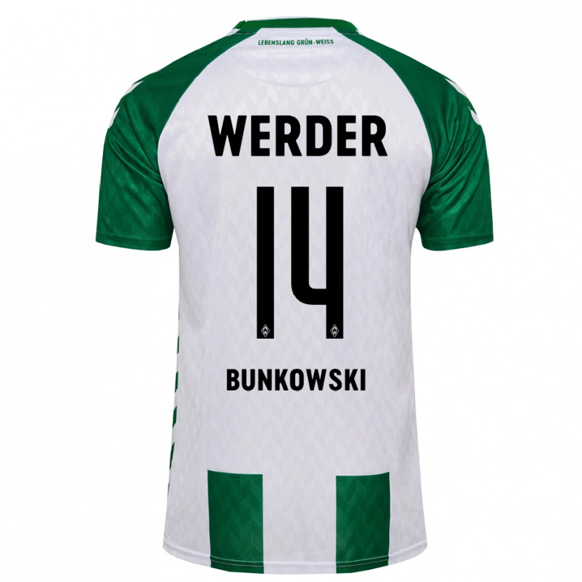 Danxen Hombre Camiseta Paul Bunkowski #14 Verde Blanco 1ª Equipación 2026/27 La Camisa