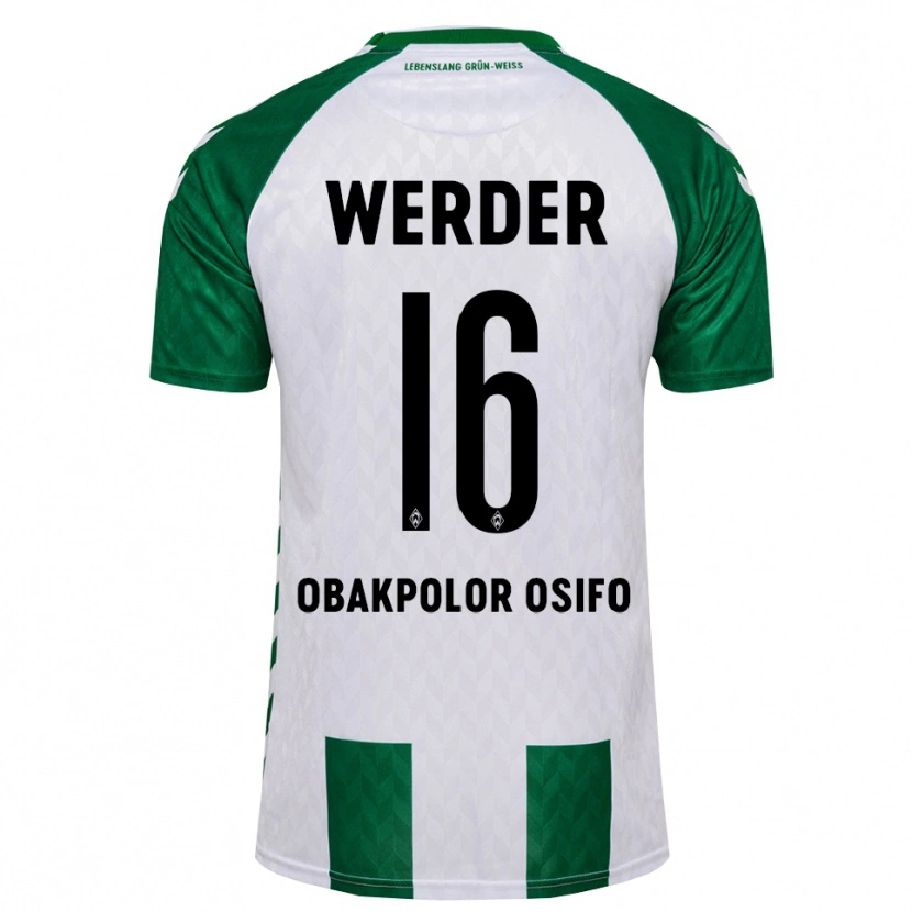 Danxen Hombre Camiseta Valentin Obakpolor Osifo #16 Verde Blanco 1ª Equipación 2026/27 La Camisa