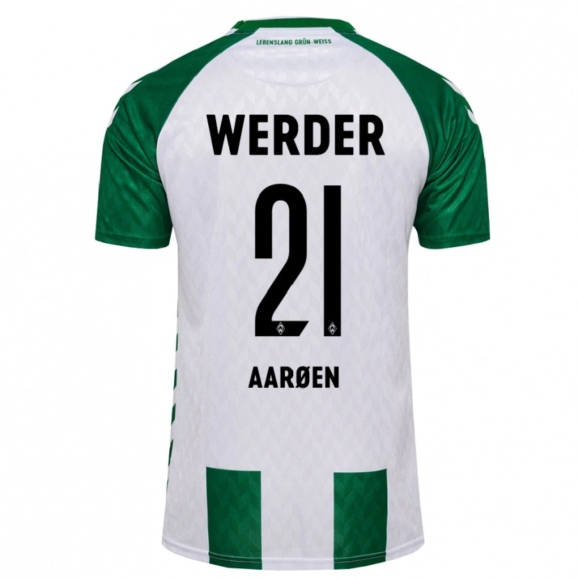 Danxen Hombre Camiseta Isak Hansen-Aaröen #21 Verde Blanco 1ª Equipación 2026/27 La Camisa