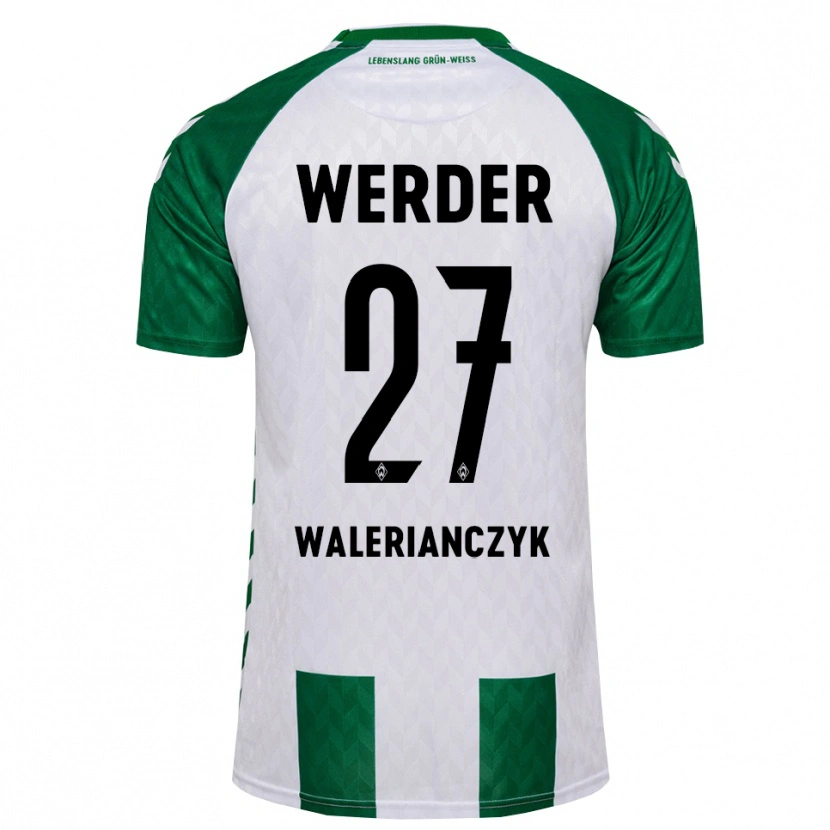 Danxen Hombre Camiseta Dennis Walerianczyk #27 Verde Blanco 1ª Equipación 2026/27 La Camisa