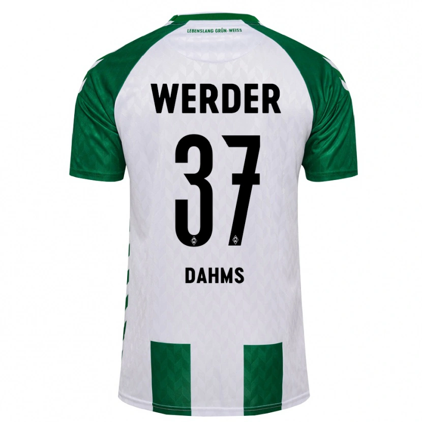 Danxen Hombre Camiseta Lena Dahms #37 Verde Blanco 1ª Equipación 2026/27 La Camisa