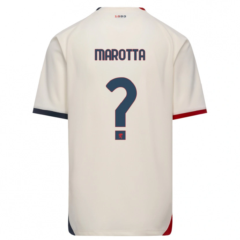 Danxen Hombre Camiseta Francesco Marotta #0 Blanco Roto Rojo 2ª Equipación 2026/27 La Camisa