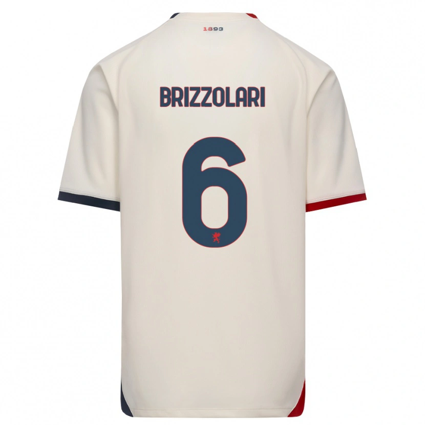 Danxen Hombre Camiseta Mattia Brizzolari #6 Blanco Roto Rojo 2ª Equipación 2026/27 La Camisa