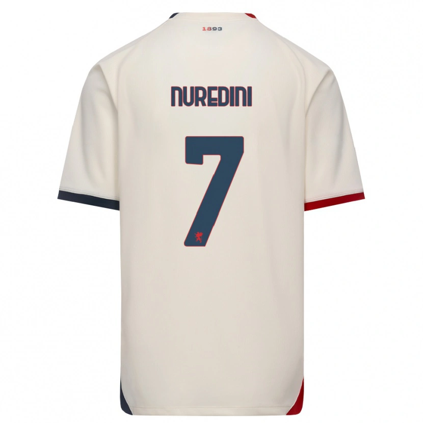 Danxen Hombre Camiseta Kejvin Nuredini #7 Blanco Roto Rojo 2ª Equipación 2026/27 La Camisa