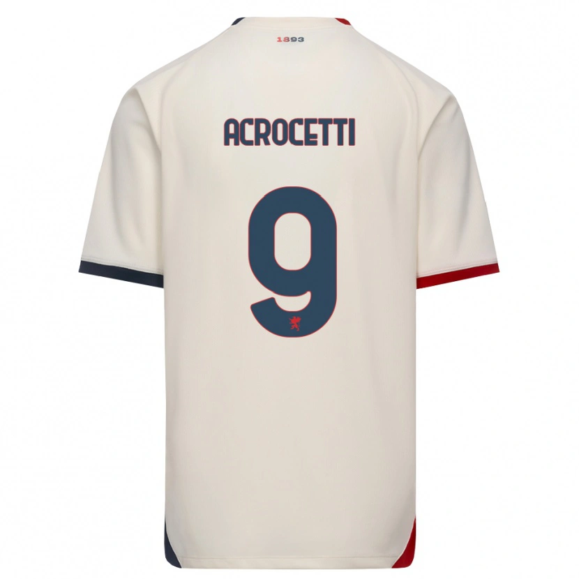 Danxen Hombre Camiseta Edoardo Acrocetti #9 Blanco Roto Rojo 2ª Equipación 2026/27 La Camisa