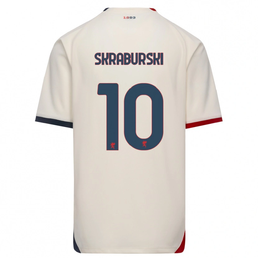 Danxen Hombre Camiseta Borys Skraburski #10 Blanco Roto Rojo 2ª Equipación 2026/27 La Camisa